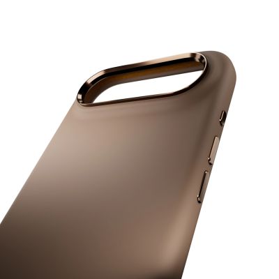 6. Puro Icon Mag Pro Liquid Silicone Case for iPhone 17 Air, MagSafe Compatible, with Camera Protection and Aluminum Buttons - Brown