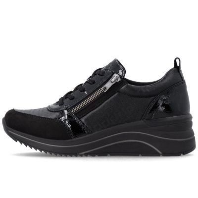 3. Women's wedge sneakers black Remonte Rieker D0T22-03