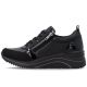 3. Women's wedge sneakers black Remonte Rieker D0T22-03
