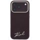 3. Karl Lagerfeld Saffiano Small Script Metal Logo MagSafe case for iPhone 17 Pro / 18 Pro - burgundy