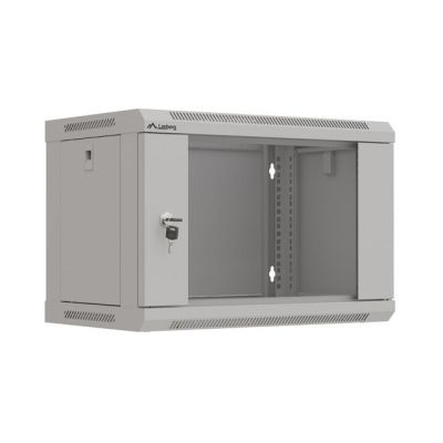 15. Lanberg 19" 6U 540x350 gray glass door wall-mounted rack cabinet (Flat Pack)