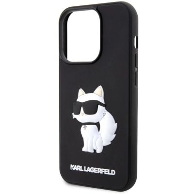 6. Karl Lagerfeld KLHCP14X3DRKHNK iPhone 14 Pro Max 6.7" black/black hardcase Rubber Choupette 3D
