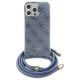 2. Guess Crossbody Cord 4G Print Case with Lanyard for iPhone 16 Pro - Blue