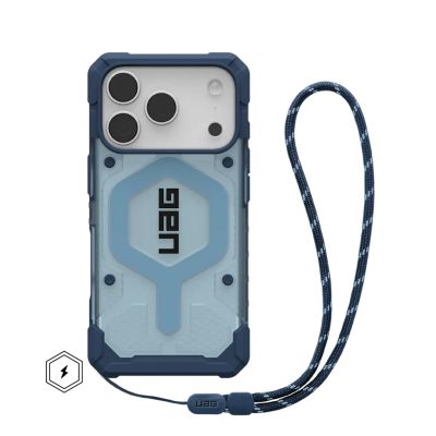UAG Pathfinder Clear MagSafe Bundle - MagSafe-compatible iPhone 17 Pro case and wrist lanyard (blues)
