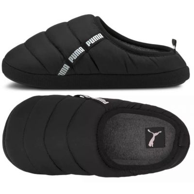 4. Men’s/Women’s Winter Slipper Slides PUMA SCUFF BLACK, Black, Lined (384945-01)