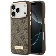 Guess 4G Logo Plate MagSafe Case for iPhone 18 Pro Max / 17 Pro Max – Brown
