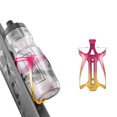 3. Rockbros RKL02 Aluminum Bottle Cage - Red and Gold