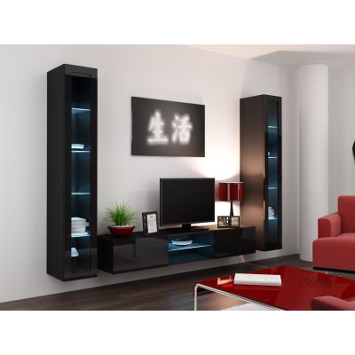 11. VIGO glass display cabinet '180' 180/40/30 black/black polished