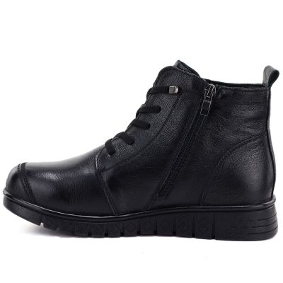 3. Women's comfortable leather ankle boots, black, Cambell RI15302