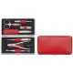 Zwilling Twinox Travel Set – Red Leather Case, 7 Pieces – Red