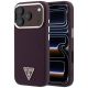 Guess Grained Triangle Logo MagSafe case for iPhone 18 Pro / 17 Pro - burgundy