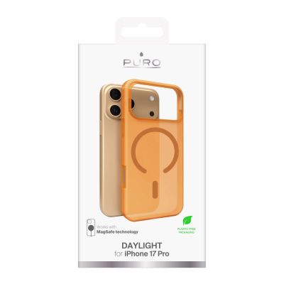 2. Puro Daylight Magsafe Compatible Silicone Case for iPhone 17 Pro - Translucent Orange