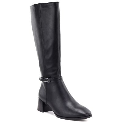 Black Sergio Leone KZ-31-S women's leather high-heeled boots