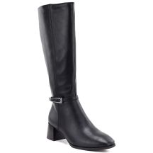 Black Sergio Leone KZ-31-S women's leather high-heeled boots