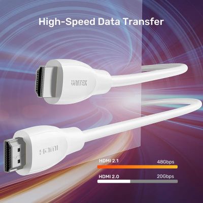 4. UNITEK HDMI 2.1 CABLE 8K HDR WHITE 1.5M