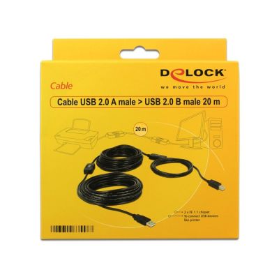 3. DeLOCK 20m, USB2.0-A - USB2.0-B USB cable USB A USB B Black