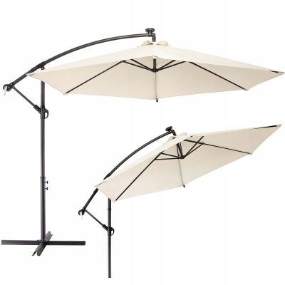 4. Garden umbrella with a cantilever arm, 3 m, large, beige