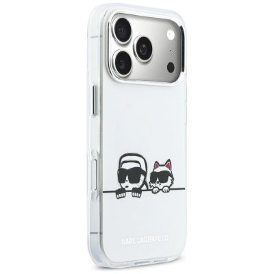 4. Karl Lagerfeld IML Karl & Choupette Peekaboo Logo MagSafe Case for iPhone 17 Pro Max - White