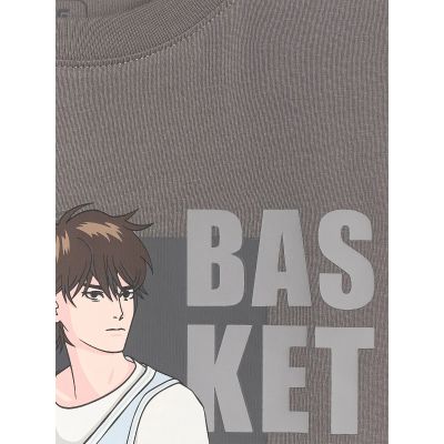 6. Boy's oversize T-shirt with print 4F 4FJRAW25TTSHM3062-24S