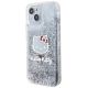 2. Hello Kitty Liquid Glitter Charms Kitty Head case for iPhone 15 - silver