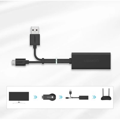 8. Ugreen 30985 external network card for Chromecast with micro USB / USB-A connectors 100Mb/s 1m - black