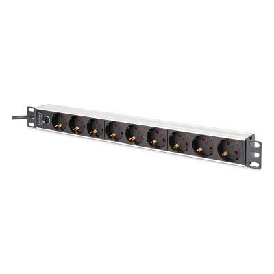 Digitus DN-95437 PDU Power Distribution Unit 9 x Network Sockets 1U Black, Silver