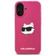 3. Karl Lagerfeld Silicone Choupette Head Print MagSafe iPhone 16 Case - Fuchsia