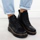7. Black Women’s Leather Wedge Ankle Boots Filippo DBT6452