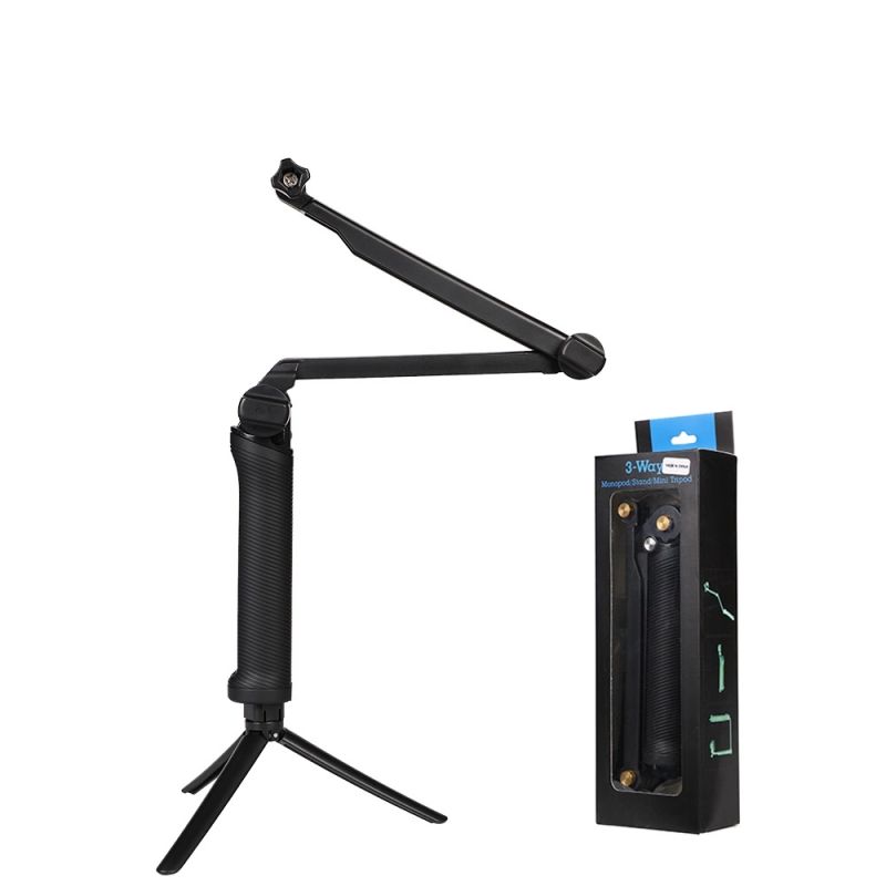 8. 3 in 1 Monopod Tripod with Selfie Stick for GoPro - Black