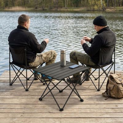 37. FOLDABLE TOURIST SET 3IN1 TABLE AND 2 CHAIRS BLACK ENERO CAMP