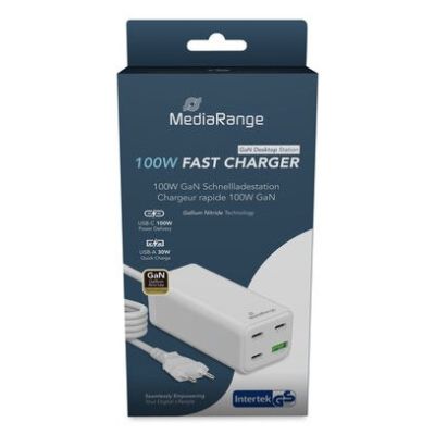 5. MediaRange MRMA124 Mobile Charger Laptop, Smartphone, Tablet White AC Fast Charging Internal