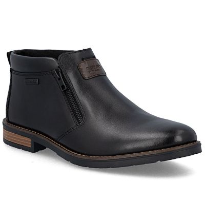 Men's leather ankle boots with zipper, black Rieker 14656-00