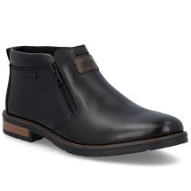 Men's leather ankle boots with zipper, black Rieker 14656-00