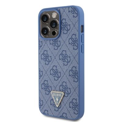 2. Guess GUHCP15XP4TDPB iPhone 15 Pro Max 6.7" blue/blue hardcase Leather 4G Triangle Strass