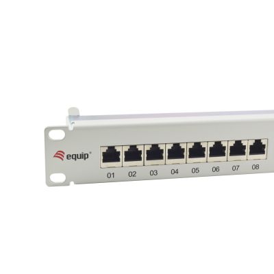 2. Equip 19-inch Patch Panel 24xRJ45 Cat6a FTP 1U 500MHz RAL7035