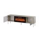 6. EF TV cabinet + black TRESSE fireplace 180x40x54.5 cashmere matt