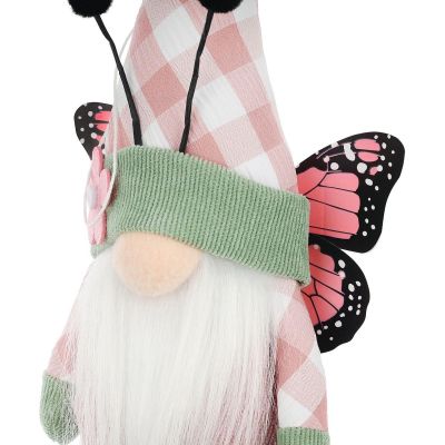 9. gnome butterfly pink 25cm spring decoration