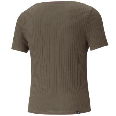 4. Puma Her Ribbed Slim Tee Grape Leaf W 531917 44