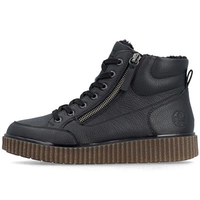 3. Comfortable black women’s wedge ankle boots Rieker Y4312-00