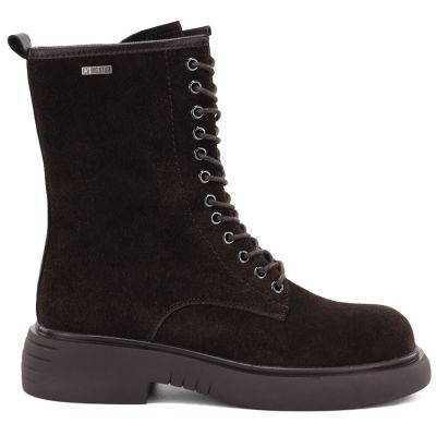 2. Women's leather ankle boots, suede, chocolate Big Star UU274612