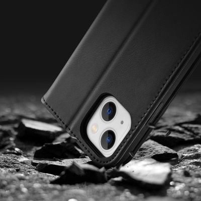 19. Dux Ducis Hivo Leather Flip Cover Genuine Leather Wallet for Cards and Documents iPhone 14 Plus Black