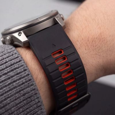 8. Tech-Protect Iconband Pro Strap for Garmin Fenix 5X / 5X Plus / 6X / 6X Pro / 7X / 8 / 8 Pro / 9 / 9 Pro (51 mm) – Black-Red