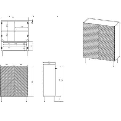 4. Shelf 2D2SZ ONDA 98x45xH127 green