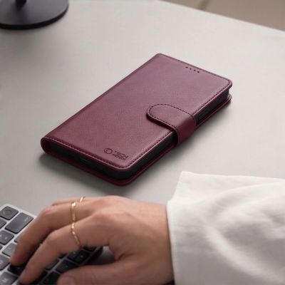 7. Tech-Protect Wallet MagSafe case for iPhone 17 Pro Max / 18 Pro Max - burgundy
