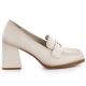 4. Women's beige heeled moccasins Potocki SZ12783
