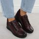 7. Burgundy Leather Women’s Wedge Shoes Vinceza 39964