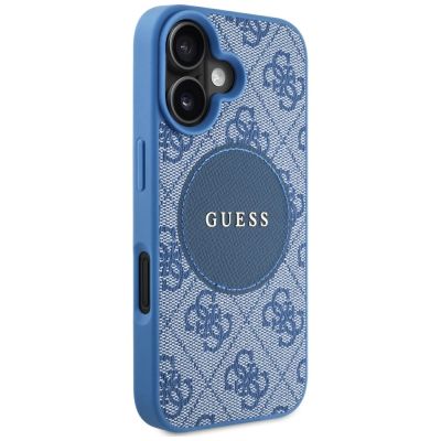 4. Guess 4G Circle Classic Logo MagSafe case for iPhone 16 - blue