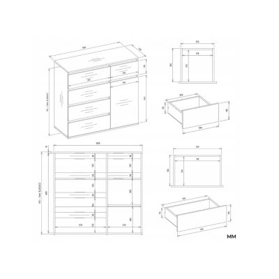 8. MALWA 1D5S CHEST OF DRAWERS WHITE