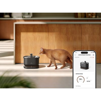 Petlibro Dockstream Smart Feeder/Water for Dogs or Cats Acrylonitrile Butadiene Styrene Copolymer (ABS), Stainless Steel Black Cat Automatic Waterer for Pets