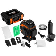 3D laser, 12 lines, green, carrying case, target plate, magnetic holder, charger